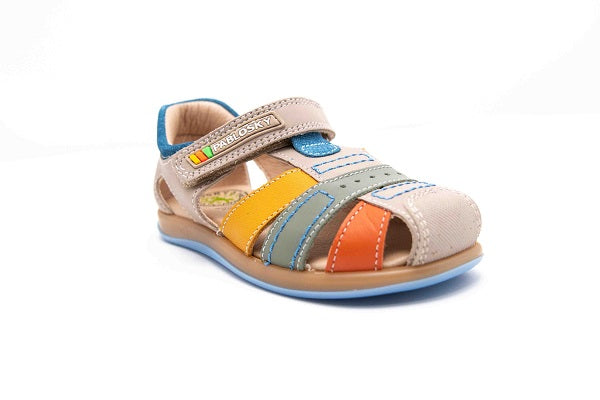 Pablosky Kids Grey Leather Boys Sandal - 079733