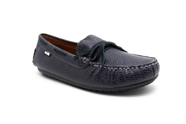 Venettini Boys 55-Morgan Navy Nail Leather Loafer Shoe