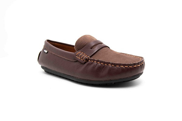 Venettini 55-Savor Brown Corduroy Loafer Shoe