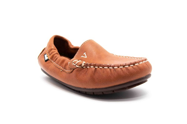 Venettini Girls 55-Clora Luggage Brown Leather Loafer