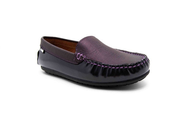 Venettini 55-Gordy Purple Pearlized Leather Loafer Shoe