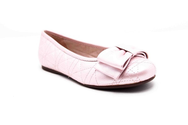 Venettini Girls 55-Clive Baby Pink 284 Pearlized Leather Flat Shoe