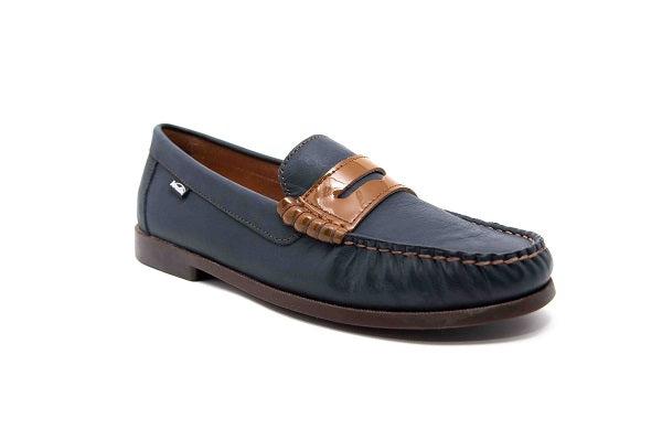 Venettini Boys 55-Mory Navy Wax Leather Shoe