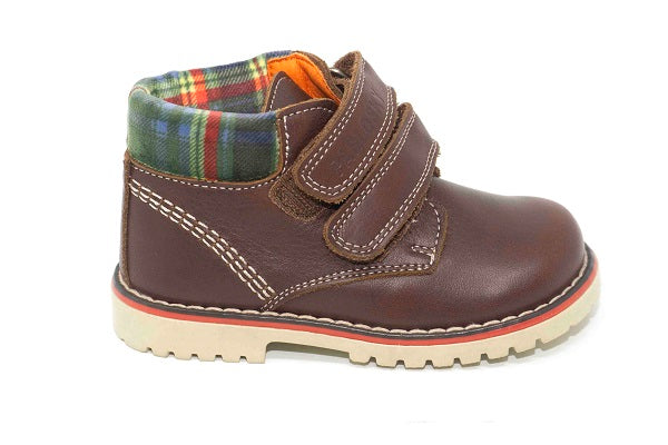 Pablosky Kids Brown Leather Velcro Boys Shoe - 038692