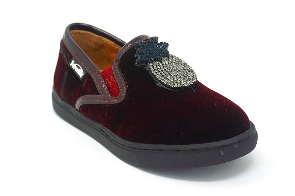 Venettini 55-Pipper 2 Bordo Velvet Slip Sneaker