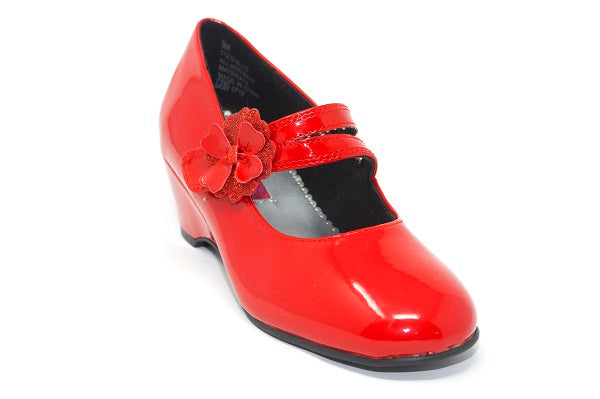 Rachel Shoes Ellie Girls Red Wedge Dress Shoe