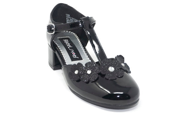 Rachel Kids Girls Racquel Black T-Strap Shoe