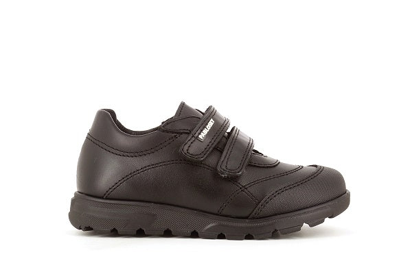 Pablosky Kids Black Leather Double Velcro Shoe - 334710