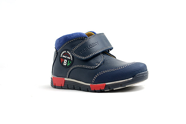 Pablosky Kids Navy Leather Boys Boot - 017332