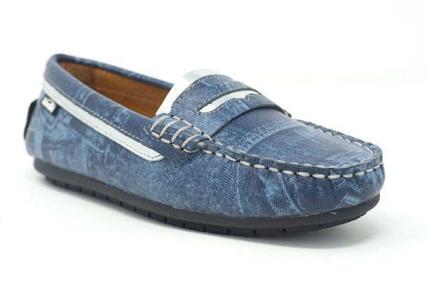 Venettini 55-Vickic Denim & Silver Leather Loafer