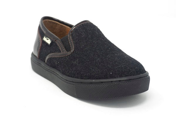 Venettini Boys 55-Pipper Grey Flannel & Bordo Slip Sneaker