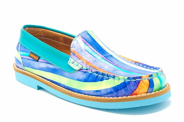 Andago 21-Riley Turquoise Patent Leather Mocassin Shoe