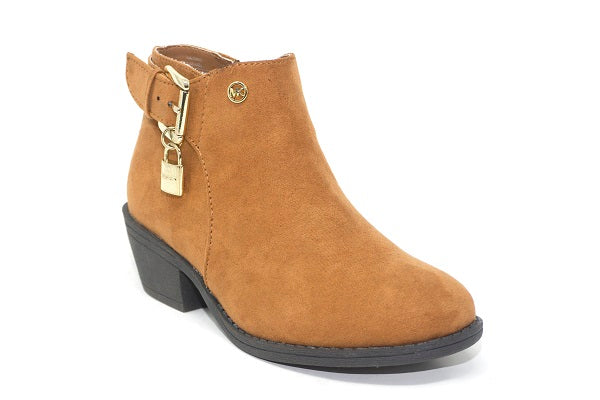 MICHAEL Michael Kors Girls Fia Shine Caramel Suede Boot