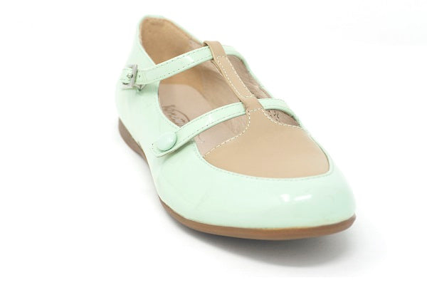 Venettini Girls 55-Colby Mint Pearlized Double Buckle Shoe