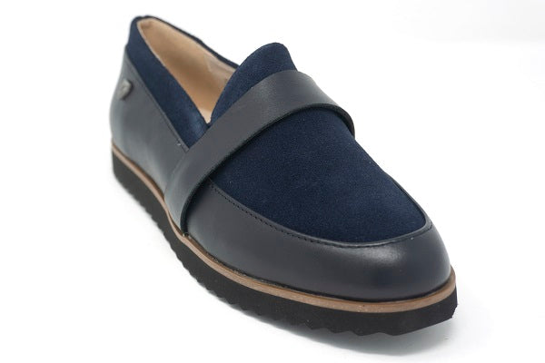 Venettini Kids 55-Gemma Navy Suede Leather Shoe