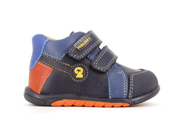 Pablosky Kids Tomcat Cosmos Navy Leather Boys Boot - 084432