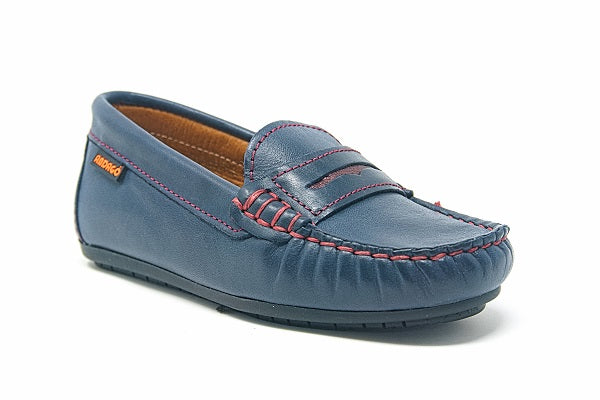 Andago 21-Braves Navy Leather Mocassin Shoe