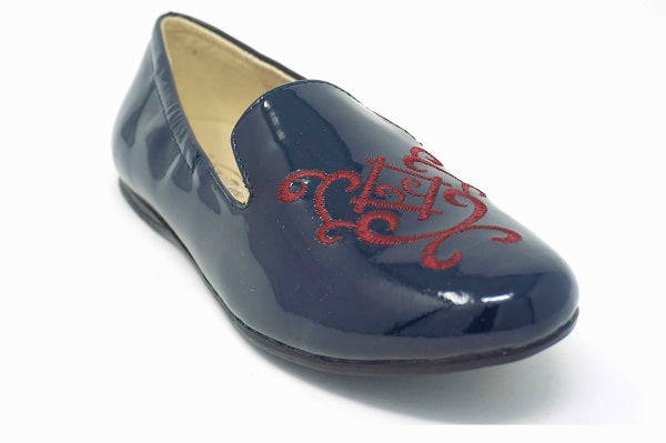 Venettini Girls 55-Doca 2E Navy Patent Leather Slip On Shoe