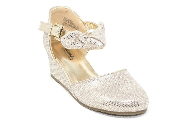 MICHAEL Michael Kors Girls Bijou Seti Silver Wedge Shoe