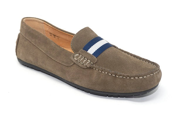 Umi Kids Aiken III Taupe Suede Boys Leather Loafer Shoe