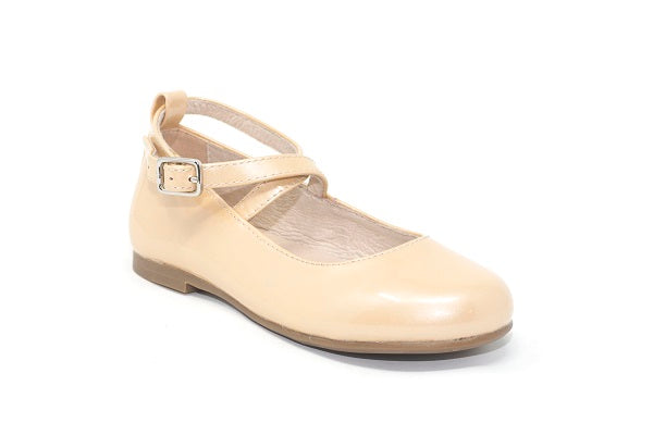 Venettini Girls 55-Hanna Nude Patent Flat Shoe