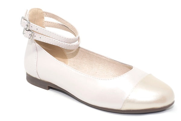 Venettini Girls 55-Mandy 2 Champagne Patent Leather T-Strap Shoe