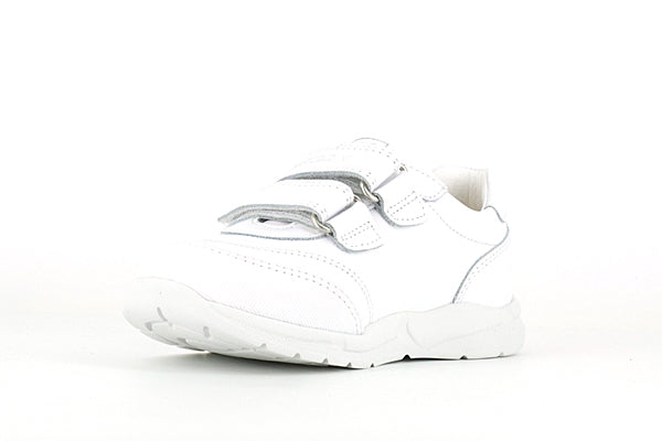 Pablosky Kids White Leather Velcro Sneaker - 277900