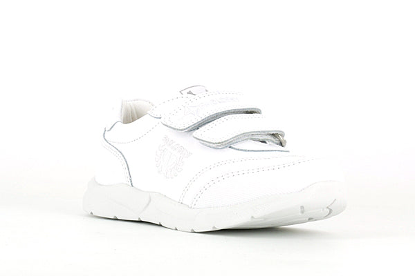 Pablosky Kids White Leather Velcro Sneaker - 277900