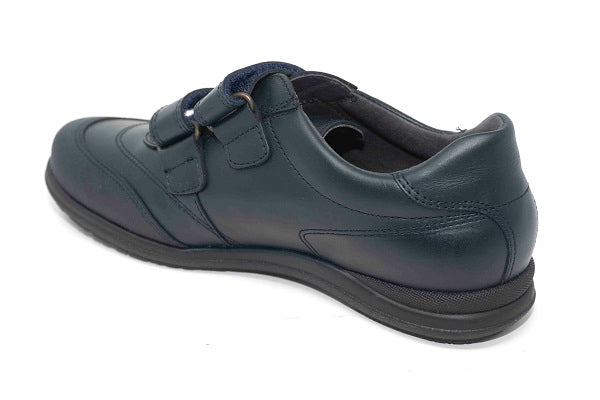 Pablosky Kids Navy Leather Velcro Boys Shoe - 320420