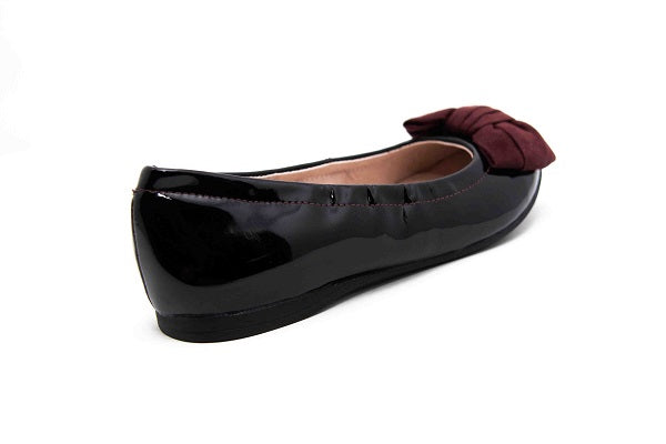 Venettini Girls 55-Vanesa Bordo Bow Fashion Flat Shoe