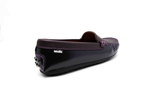 Venettini 55-Gordy Purple Pearlized Leather Loafer Shoe