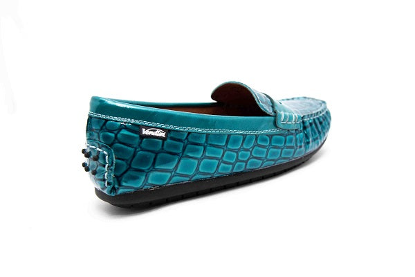 Venettini 55-Savor Aqua Puff Patent Leather Loafer Shoe