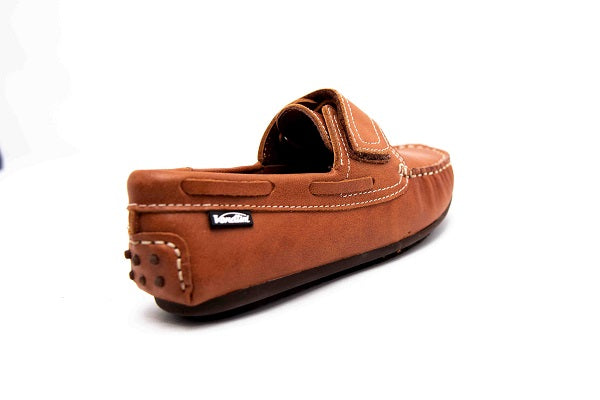 Venettini 55-Samy C Luggage Leather Velcro Loafer