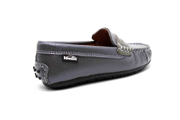 Venettini Boys 55-Savor 174 Grey Gambino Leather Loafer