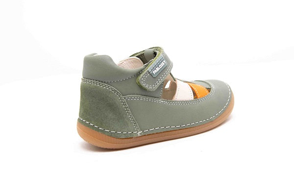 Pablosky Kids Green Leather Boys Sandal - 069092