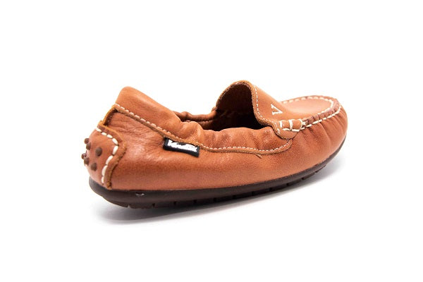 Venettini Girls 55-Clora Luggage Brown Leather Loafer