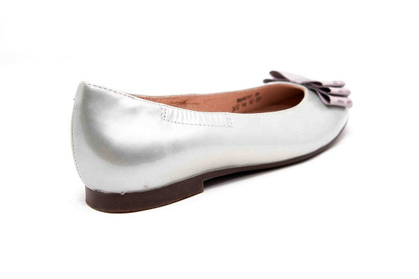 Venettini Girls 55-Darcy 2 Grey Patent Flat Shoe