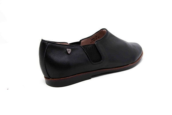 Venettini 55-Mira Black Prime Leather Flat Shoe