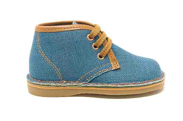 Andago 22-Brian Denim Boys Shoe with Brown Lace