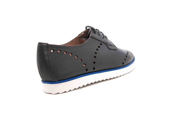 Venettini Boys 55-Lennon Grey Wax Leather Perforated Sneaker