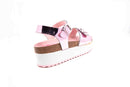 Paola Pink Mirror Buckle Wedge Girls Sandal - 840970
