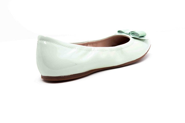 Venettini Girls 55-Stacy Mint Glitter Leather Flat Shoe