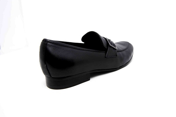 Venettini Boys 55-Ace 6 Black Leather Loafer Shoe with Buckle