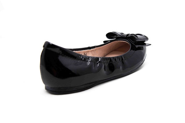 Venettini Girls 55-Ivana Black Patent Leather Flat Shoe