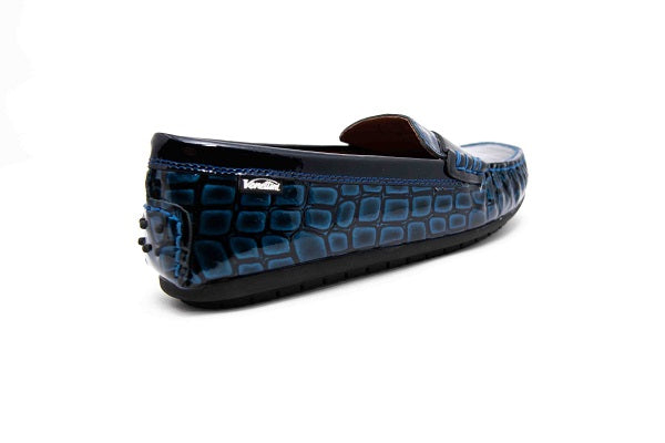 Venettini 55-Savor Navy Puff Patent Leather Loafer