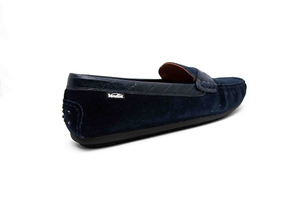 Venettini Boys 55-Savor Navy Suede Leather Loafer Shoe