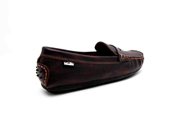 Venettini Boys 55-Savor Brown Nail Leather Loafer Shoe