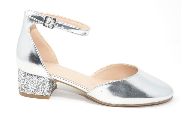 Aldo Girls Qerallan Silver Synthetic Shiny Shoe