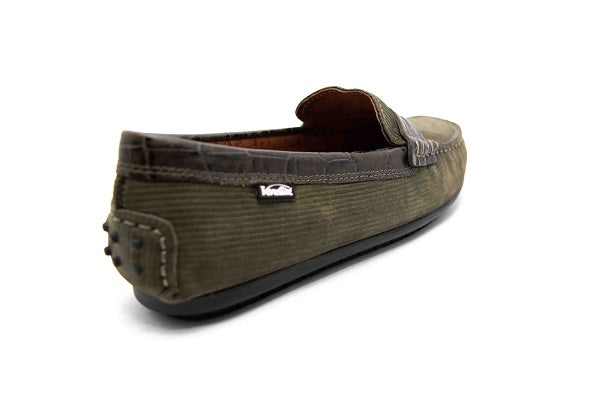 Venettini 55-Savor Olive Corduroy Leather Loafer