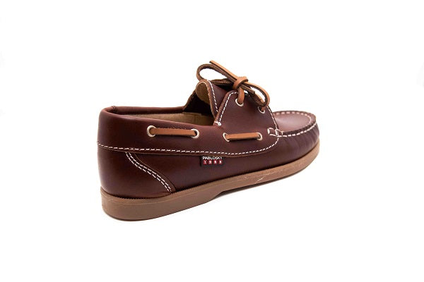 Pablosky Kids Brown Leather Lace Boys Moccasin Shoe -123890